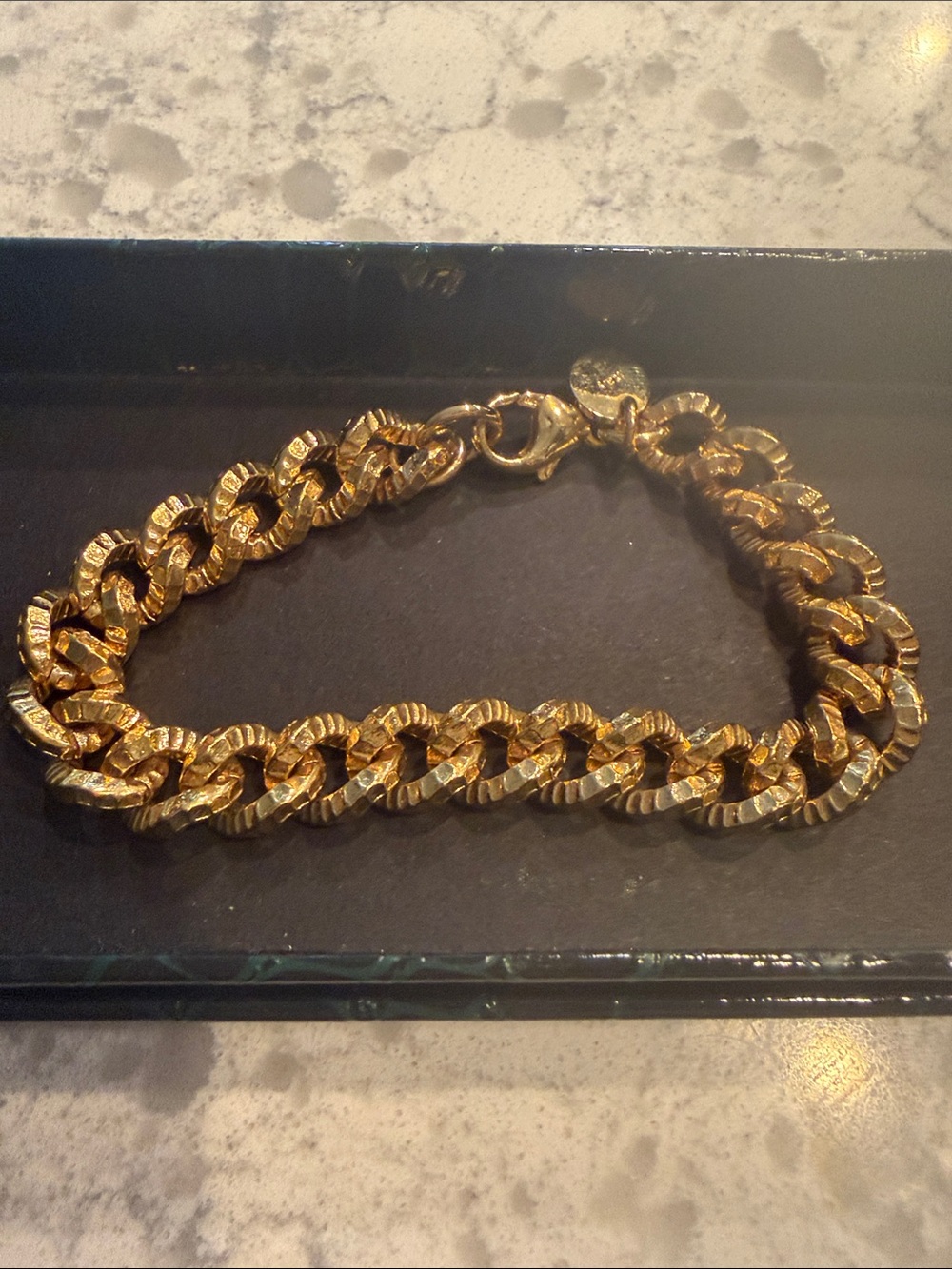 Dolce Vita Textured Gold Link Bracelet